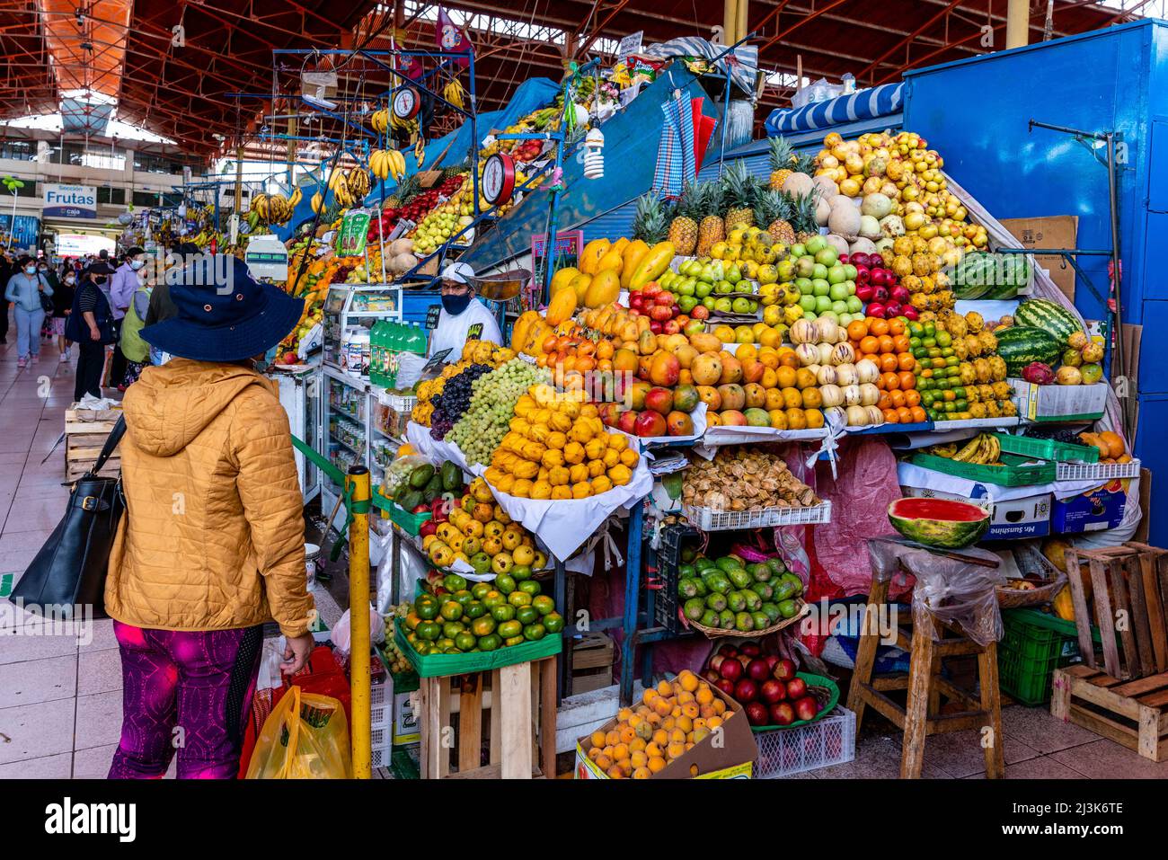 Fresh Fruit For Sale At The San Camilo Market, Arequipa, Arequipa