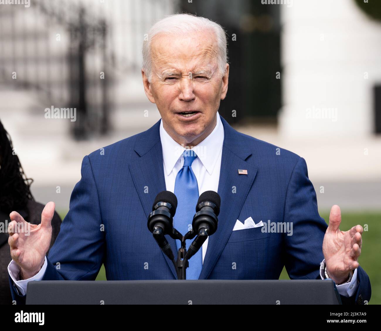 Washington DC, USA. 08th Apr, 2022. President Joe Biden speaks at an event to mark the confirmation of Judge Ketanji Brown Jackson to the Supreme Court. Credit: SOPA Images Limited/Alamy Live News Stock Photo
