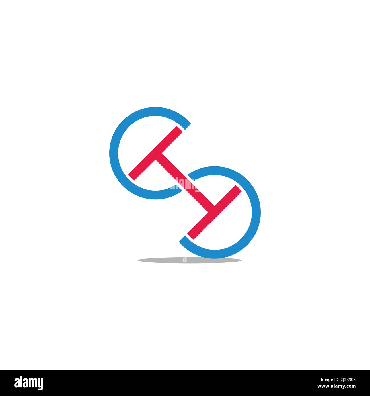 letter hs simple geometric colorful line logo vector Stock Vector