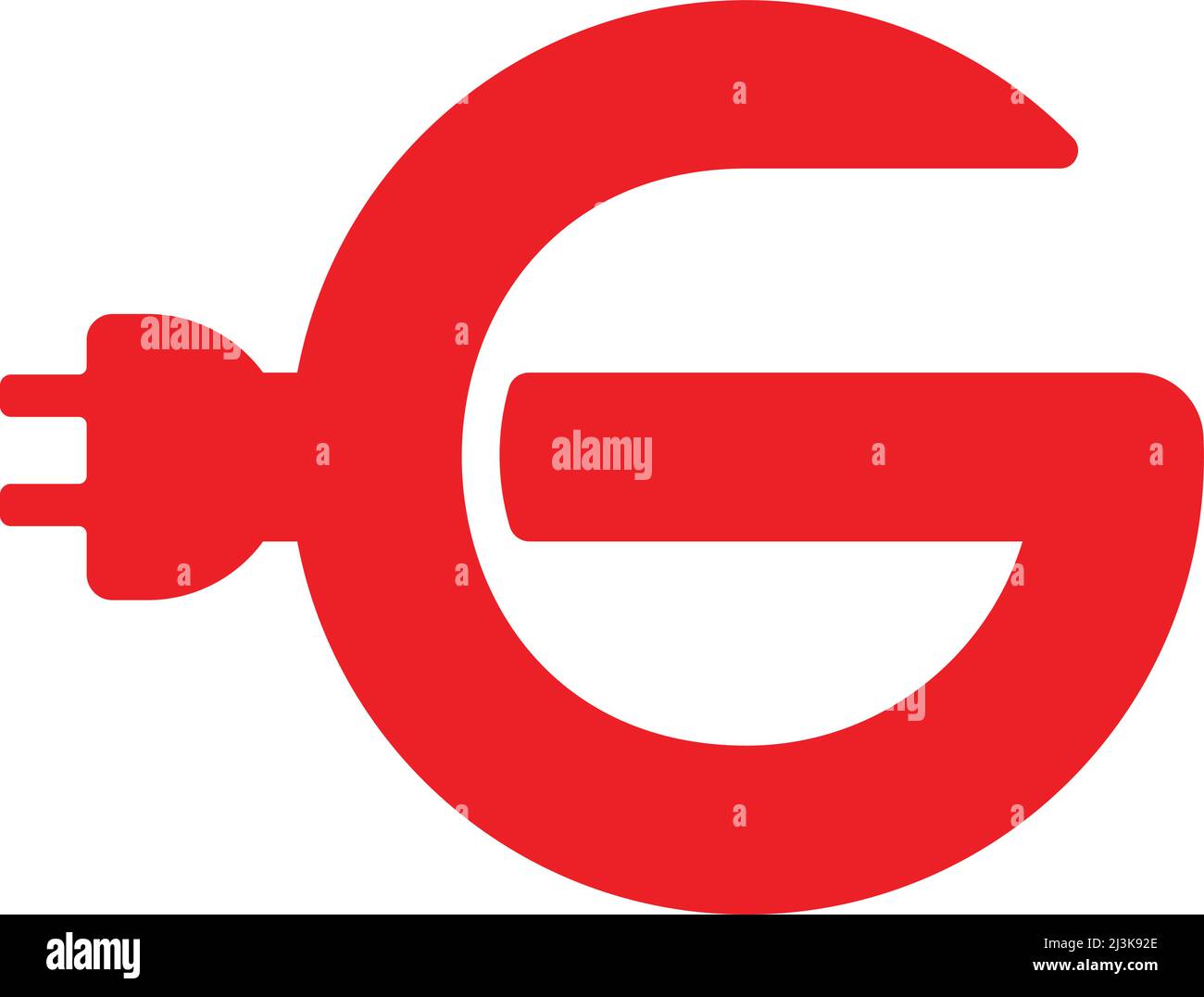 letter g electric plug symbol logo vector Stock Vector