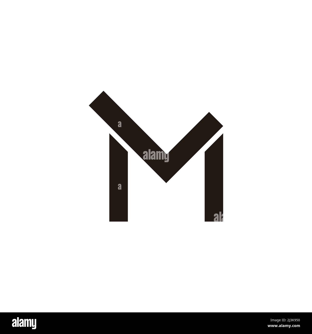 letters ml simple linked line geometric logo vector Stock Vector