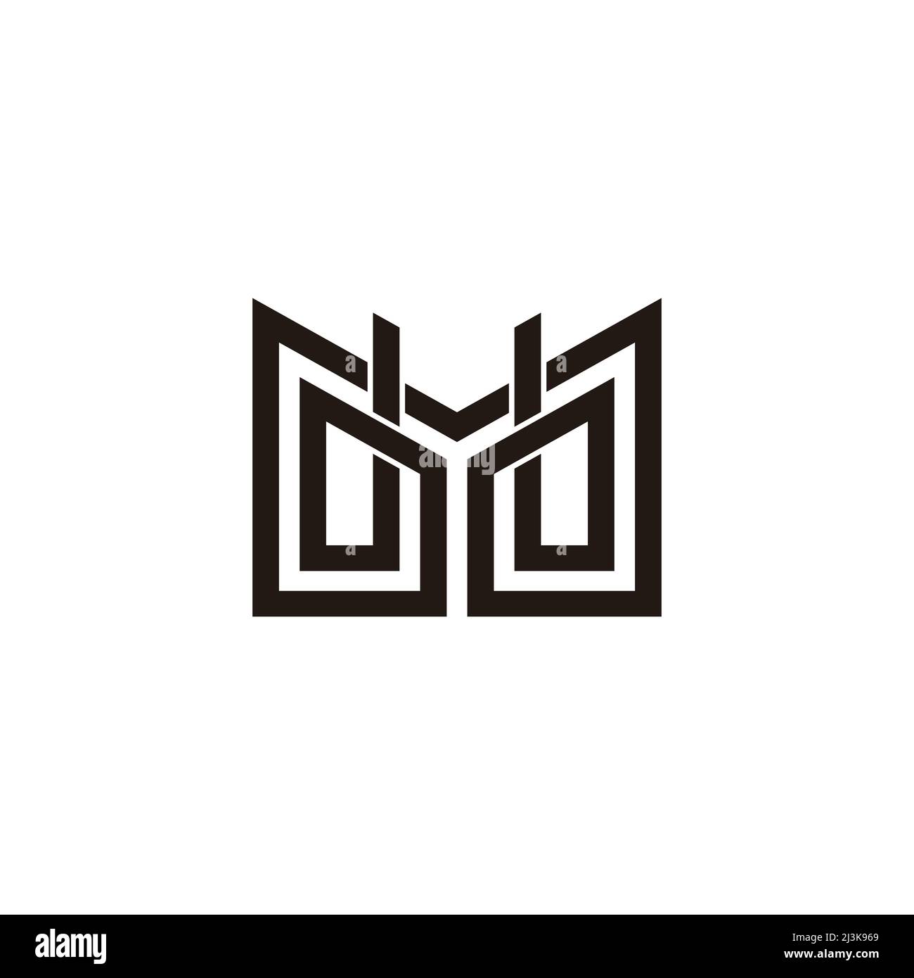 letter mb linked geometric linked line logo vector Stock Vector