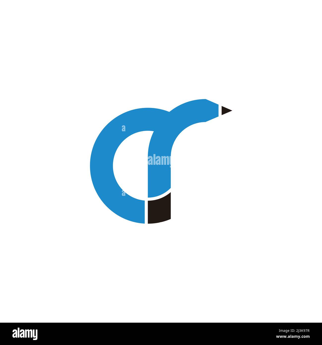 letter cr pencil shape colorful design logo vector Stock Vector Image ...