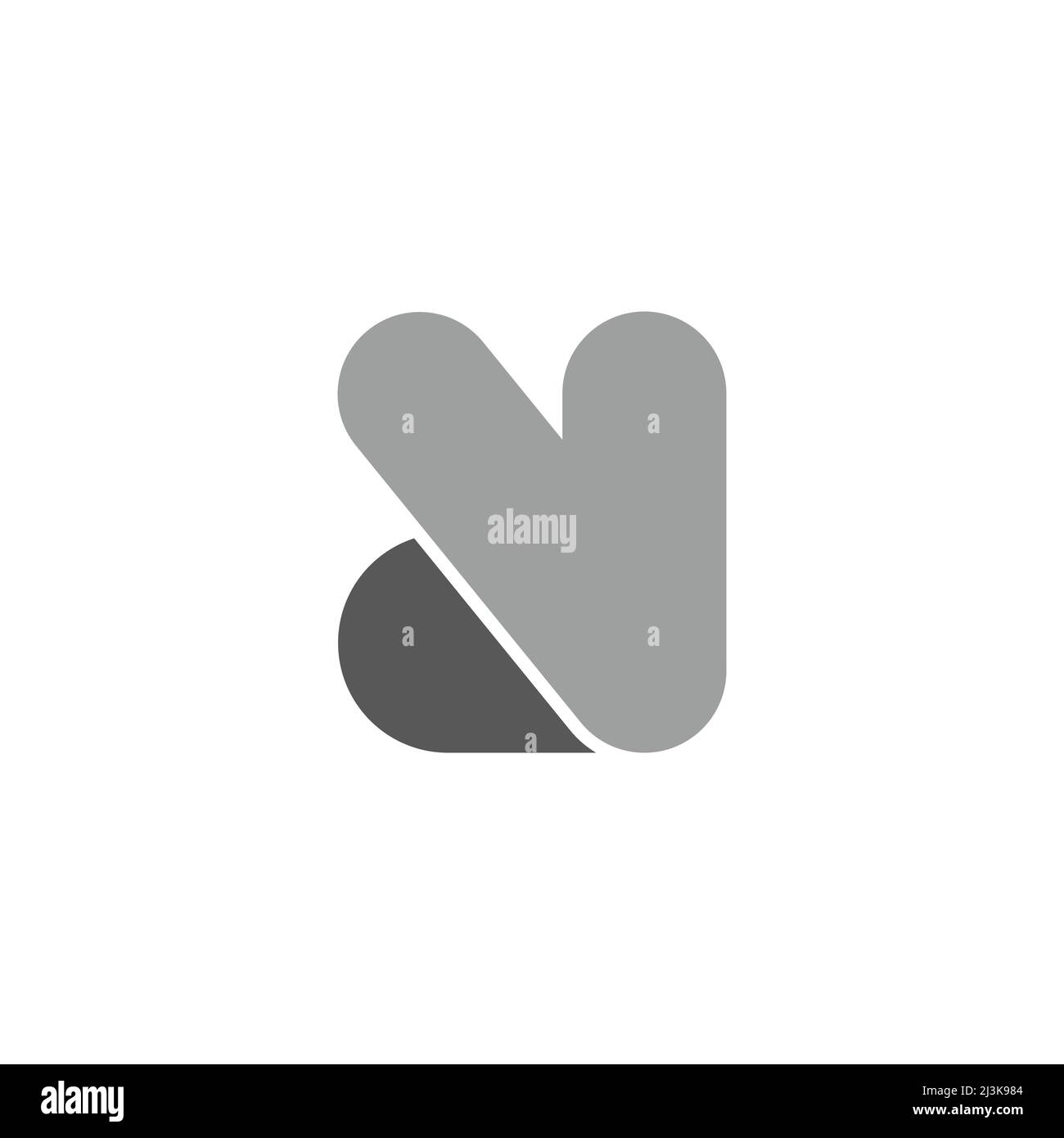 letter dv simple shadow geometric curve logo vector Stock Vector
