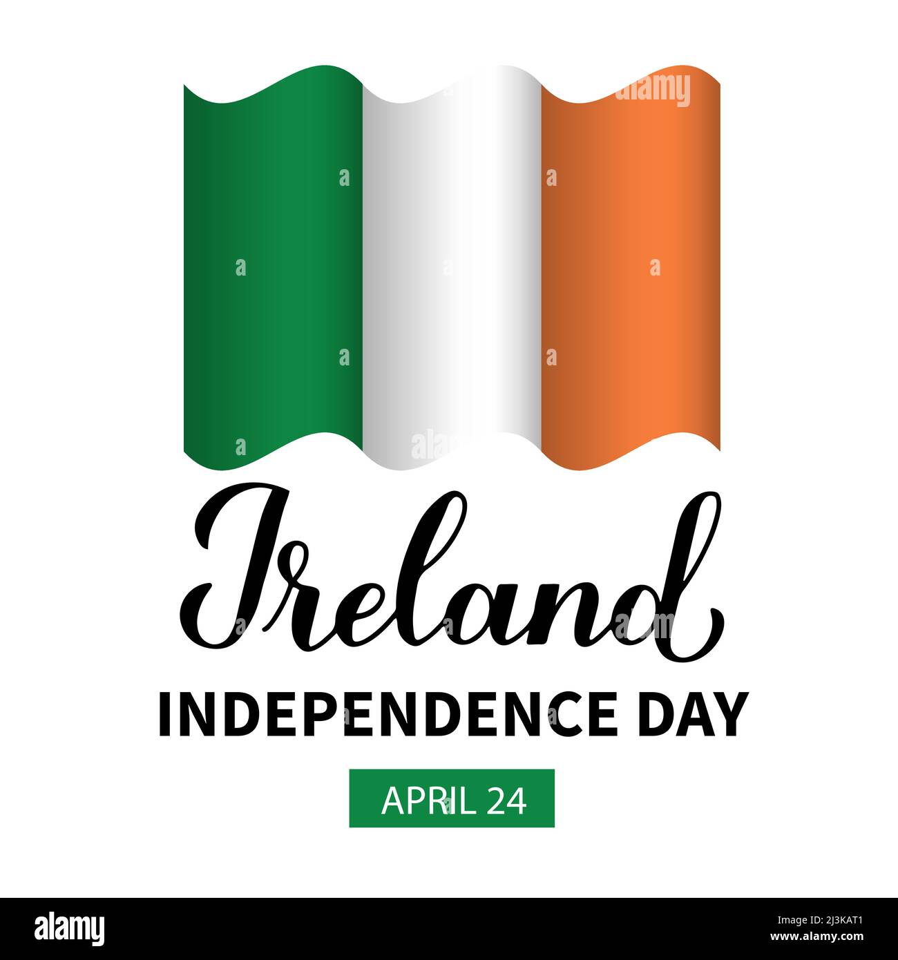 Ireland Independence Day typography poster. Holiday celebrated on April 24. Vector template for banner, postcard, flyer, etc. Stock Vector