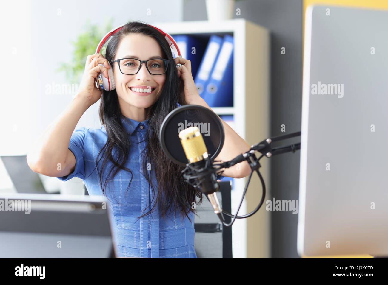 Singer Work Environment Beautiful female singer working in hi-res stock photography and images ...