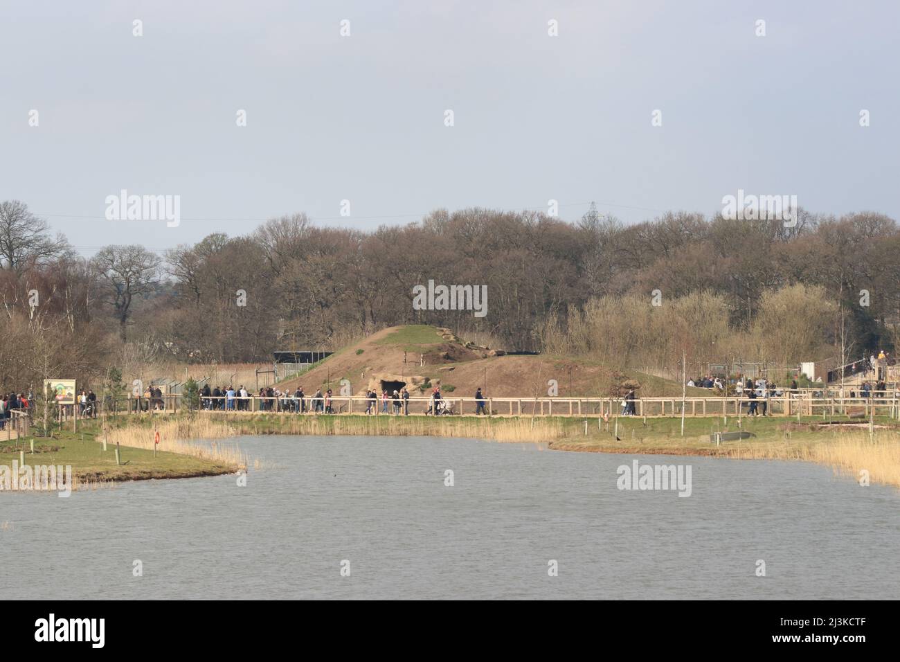 People visiting Yorkshire Wildlife Park, Branton, Doncaster, South Yorkshire Stock Photo