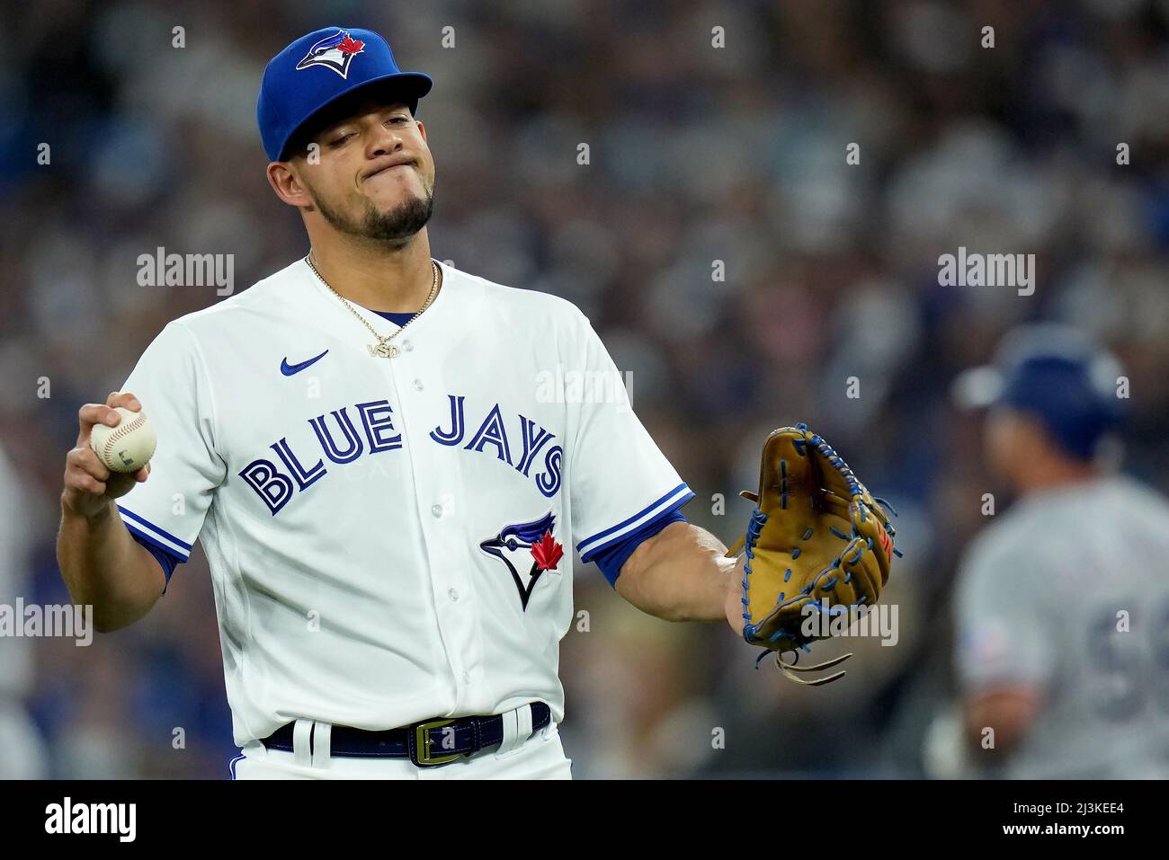 Toronto, Canada. 08th Apr, 2022. April 8, 2022, Toronto, ON, CANADA: Toronto  Blue Jays centre fielder George Springer (4) is introduced during an  opening ceremony prior to MLB baseball action against the