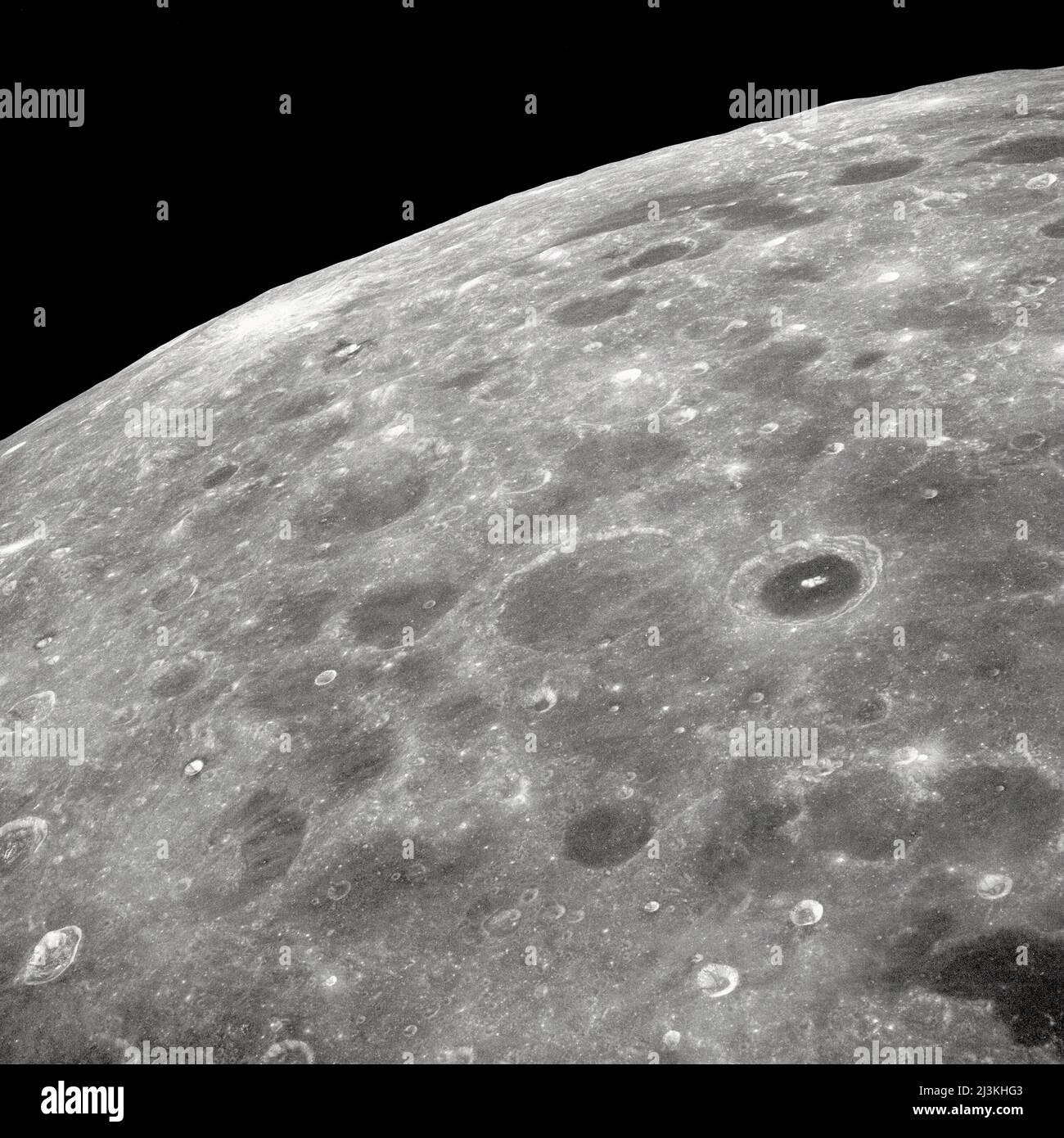 A portion of the lunar far side as seen from Apollo 8 Stock Photo