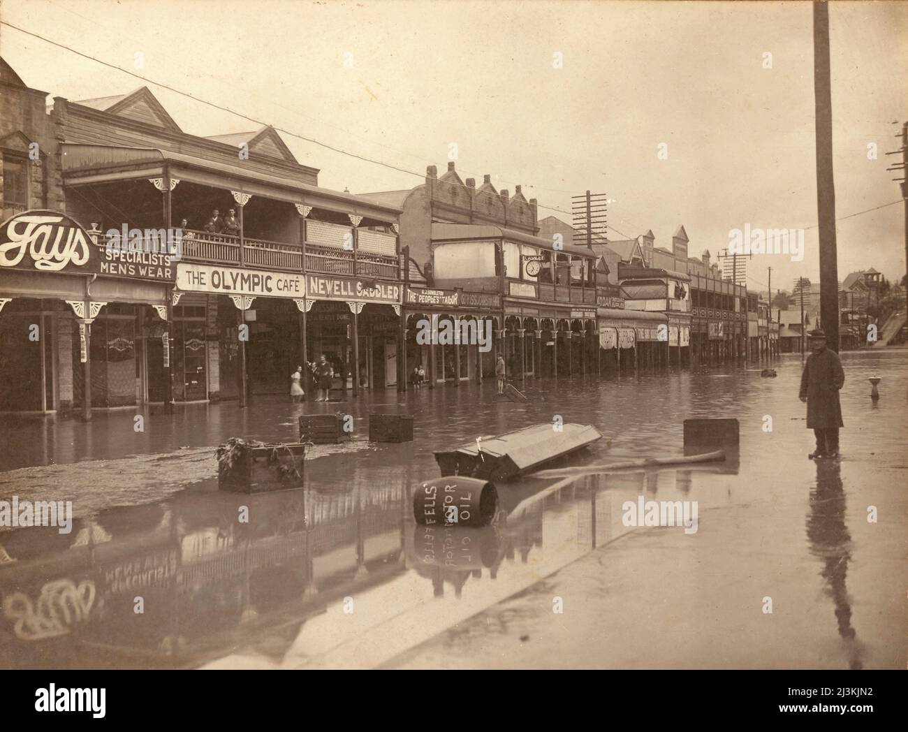 Murwillumbah Main Street during the 1920 flood Stock Photo Alamy