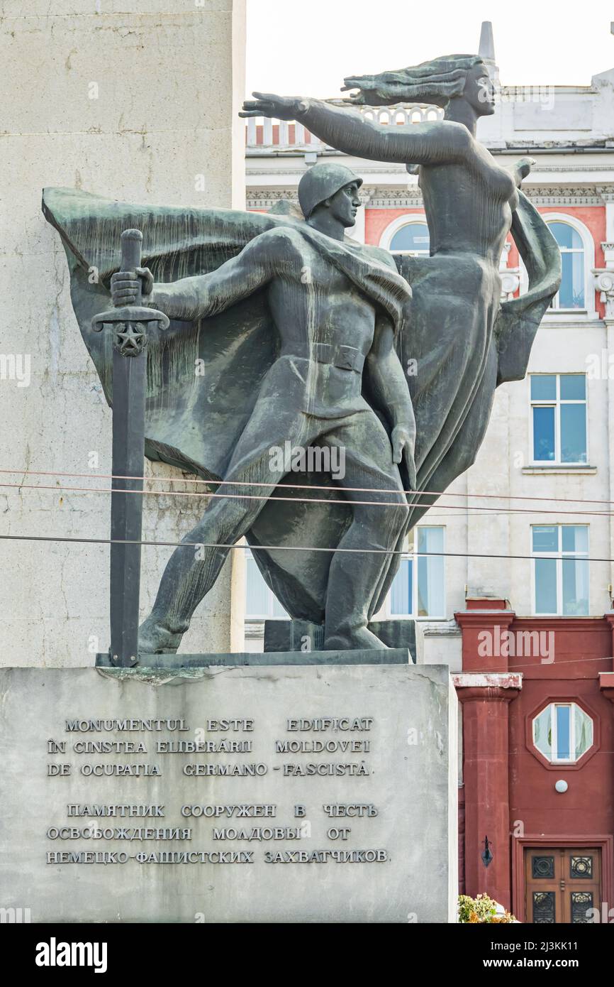 Second World War Liberation Memorial in downtown Chisinau Moldova Stock Photo
