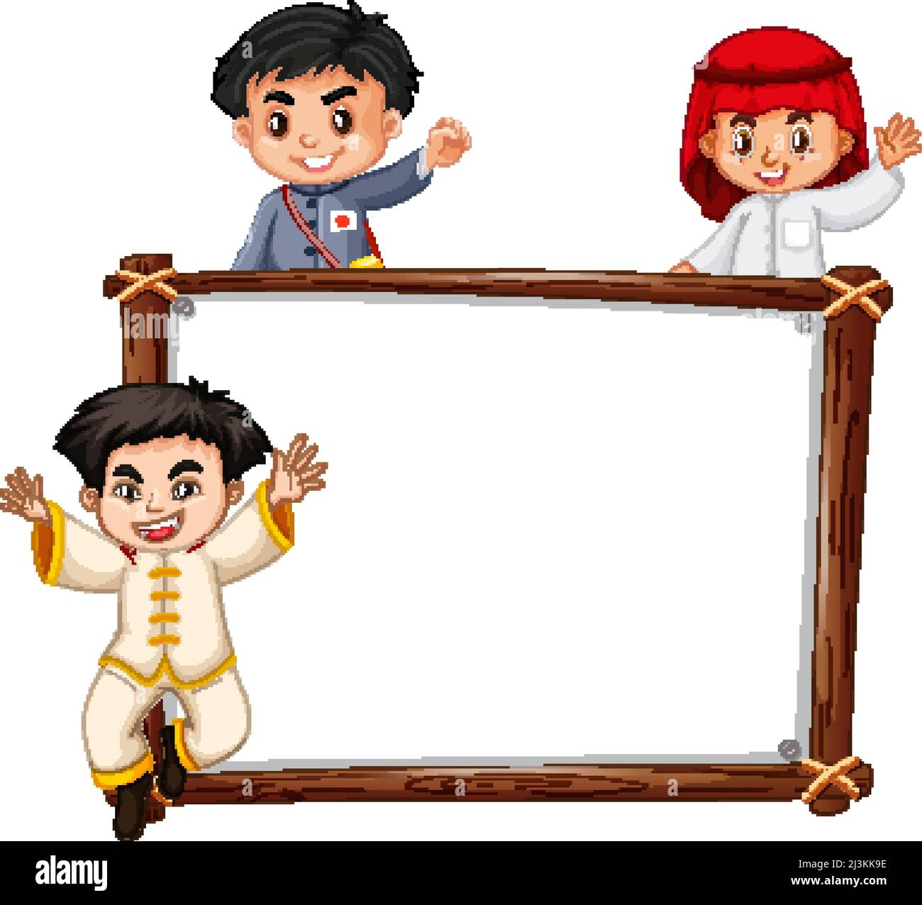 Board template with happy kids illustration Stock Vector Image & Art ...