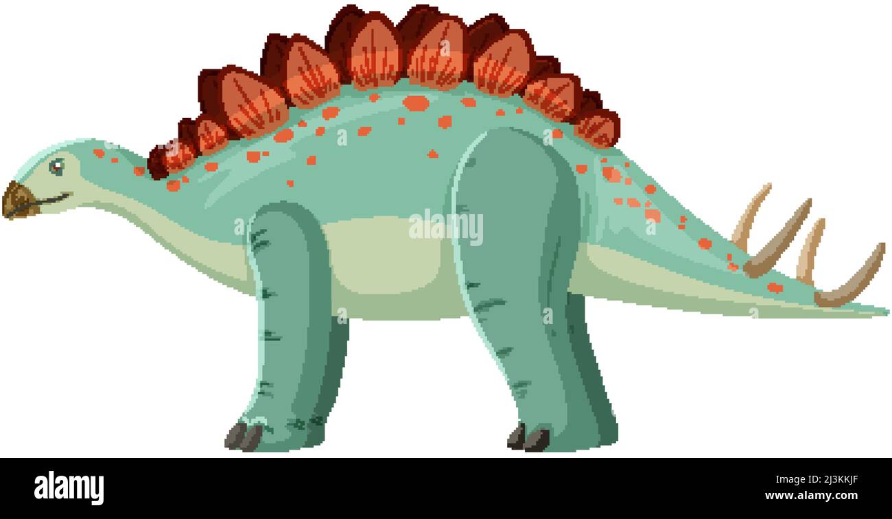 Stegosaurus dinosaur on white background illustration Stock Vector ...