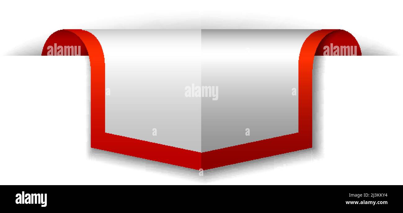 Red banner design on white background illustration Stock Vector Image ...