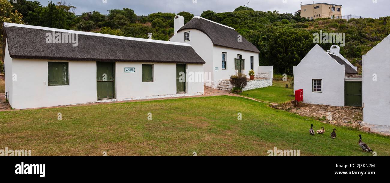 Typical houses at Bartolomeu Dias Museum, maritime and natural history of Mossel Bay in the Eden District Stock Photo