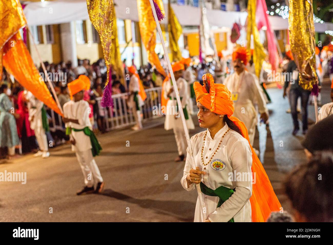 Panaji, Goa, India, March 26th 2022: A medley of colours, folk dancers ...