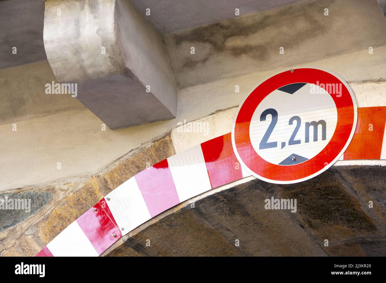 Maximum height danger sign Stock Photo