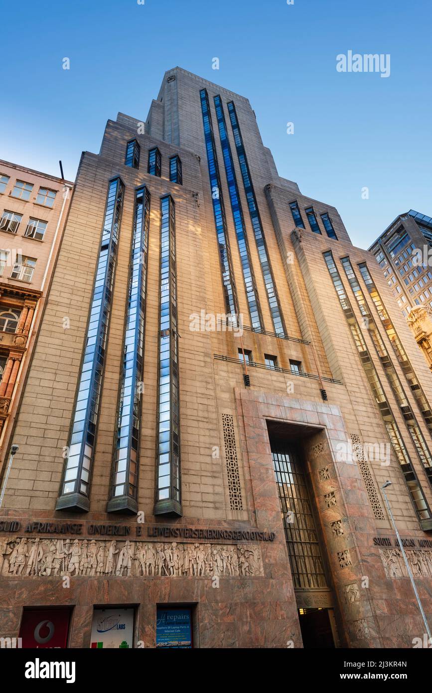 Facade of Mutual Heights art deco building in Cape Town; Cape Town