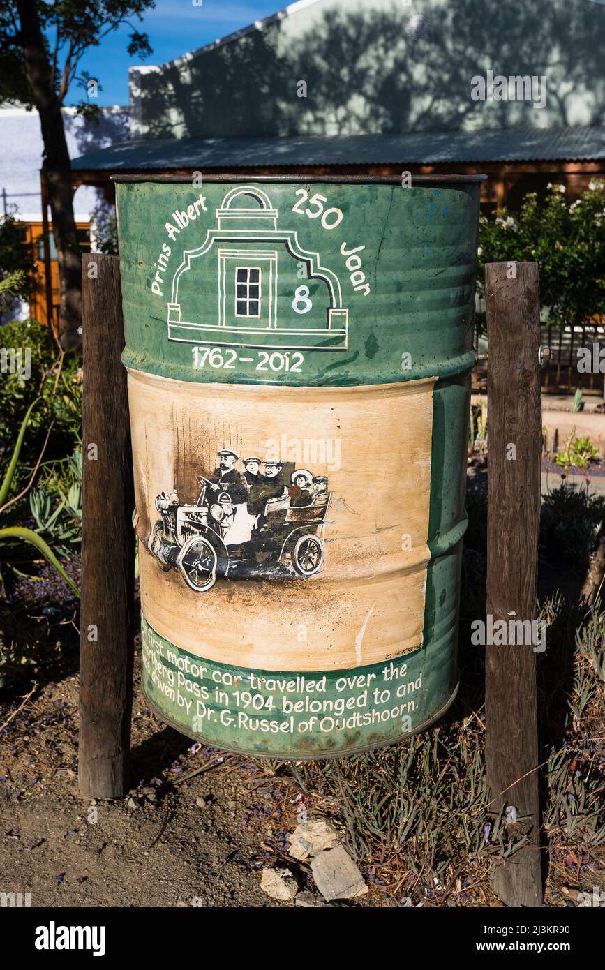 Dustbin art in the town of Prince Albert, South Africa; Prince Albert
