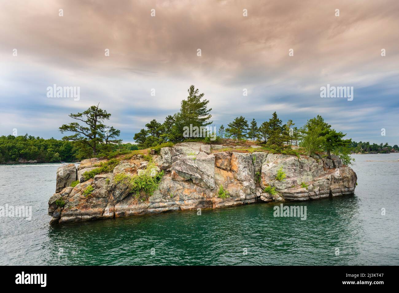 Small island in the Thousand Islands, a North American archipelago of 
