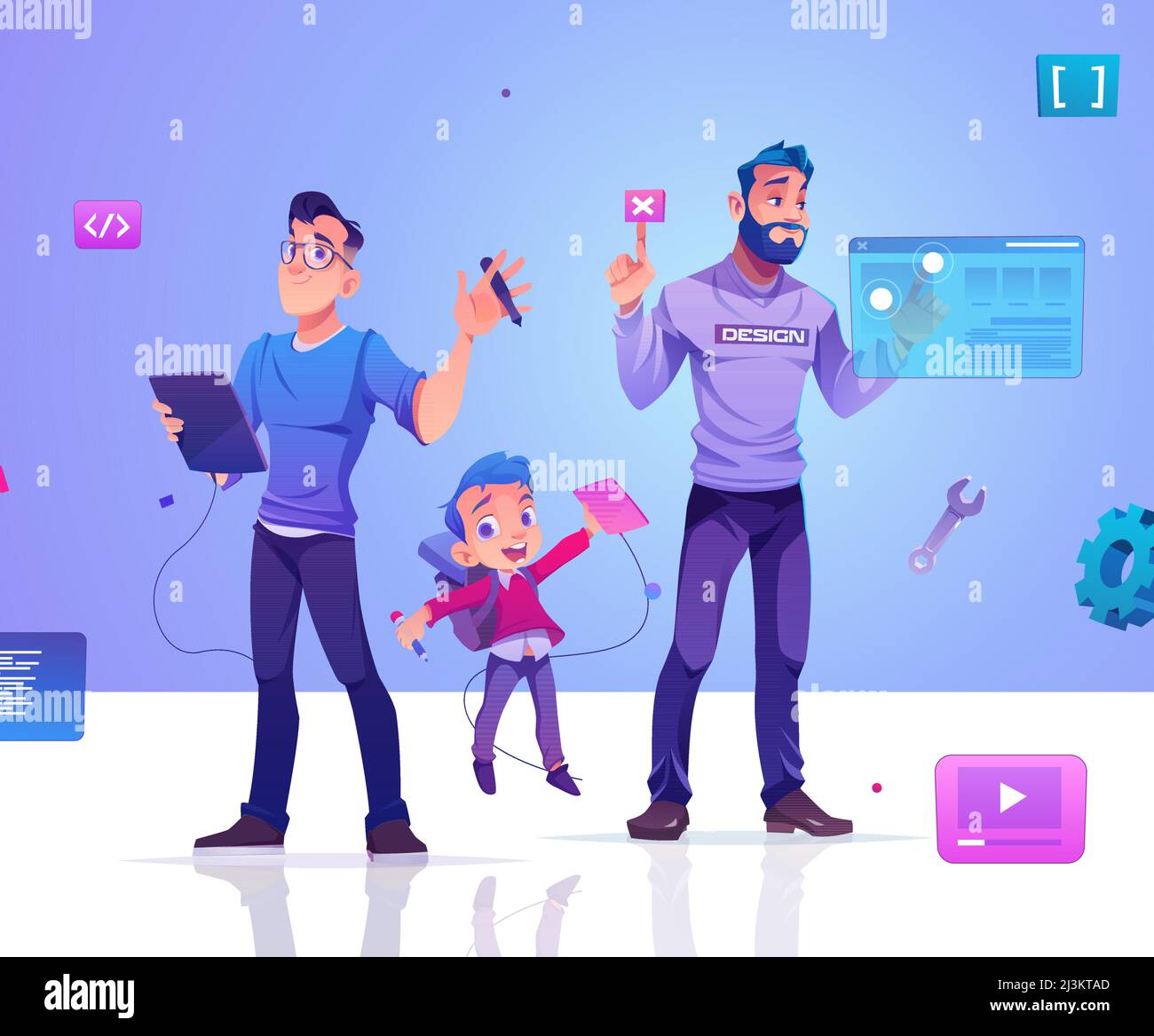 Graphic designer career development from kid to leader. Education in