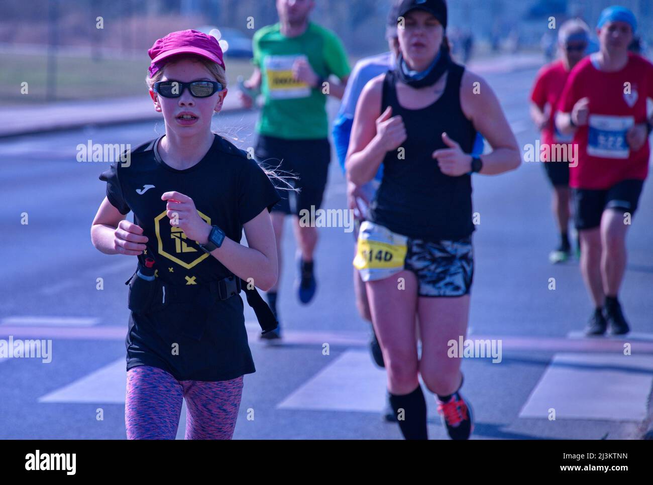 Group of people running Zagreb spring half marathon Stock Photo Alamy