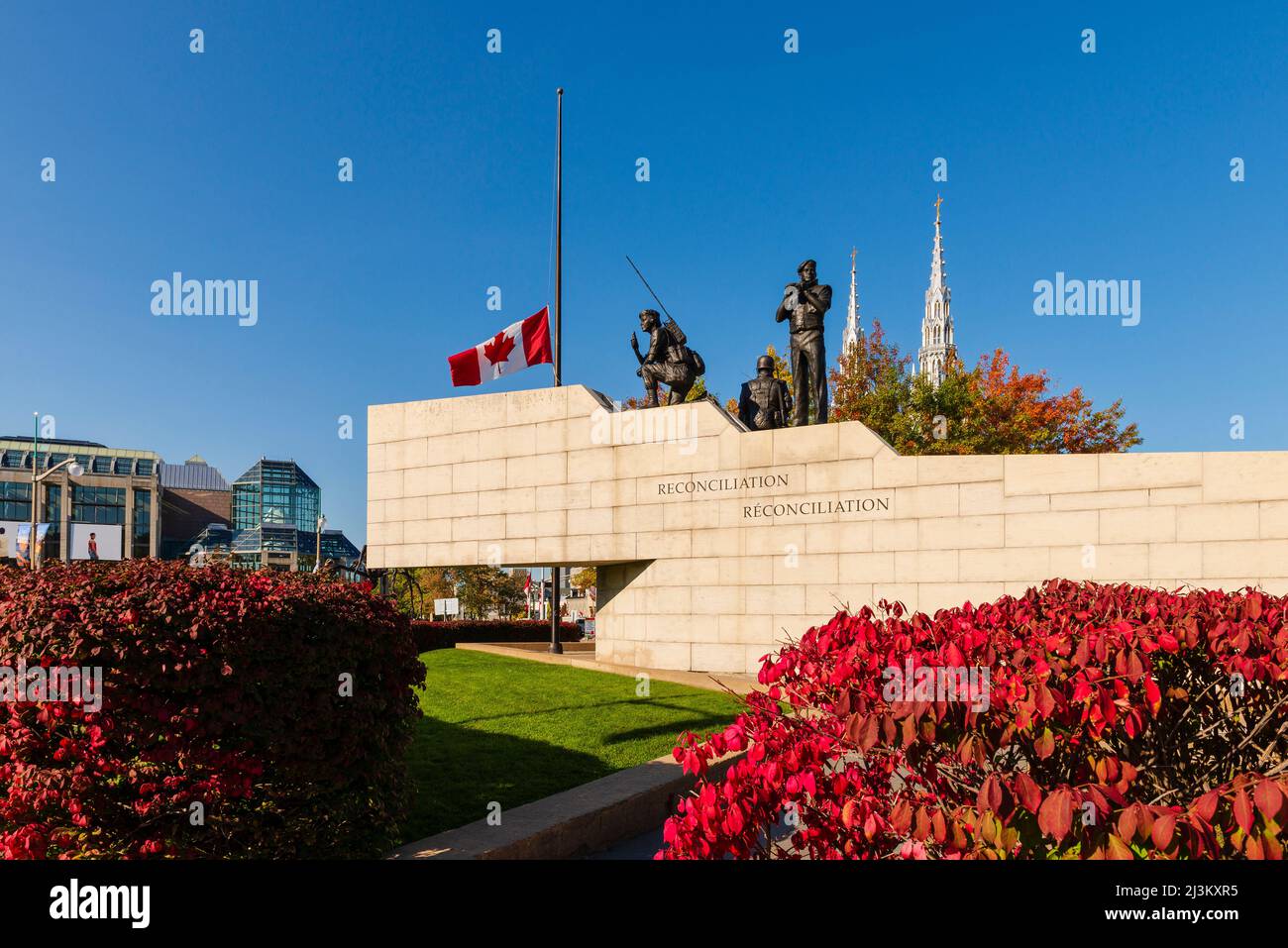 Reconciliation, the Peacekeeping Monument commemorating Canada's role in international peacekeeping and the soldiers who have participated and are ... Stock Photo