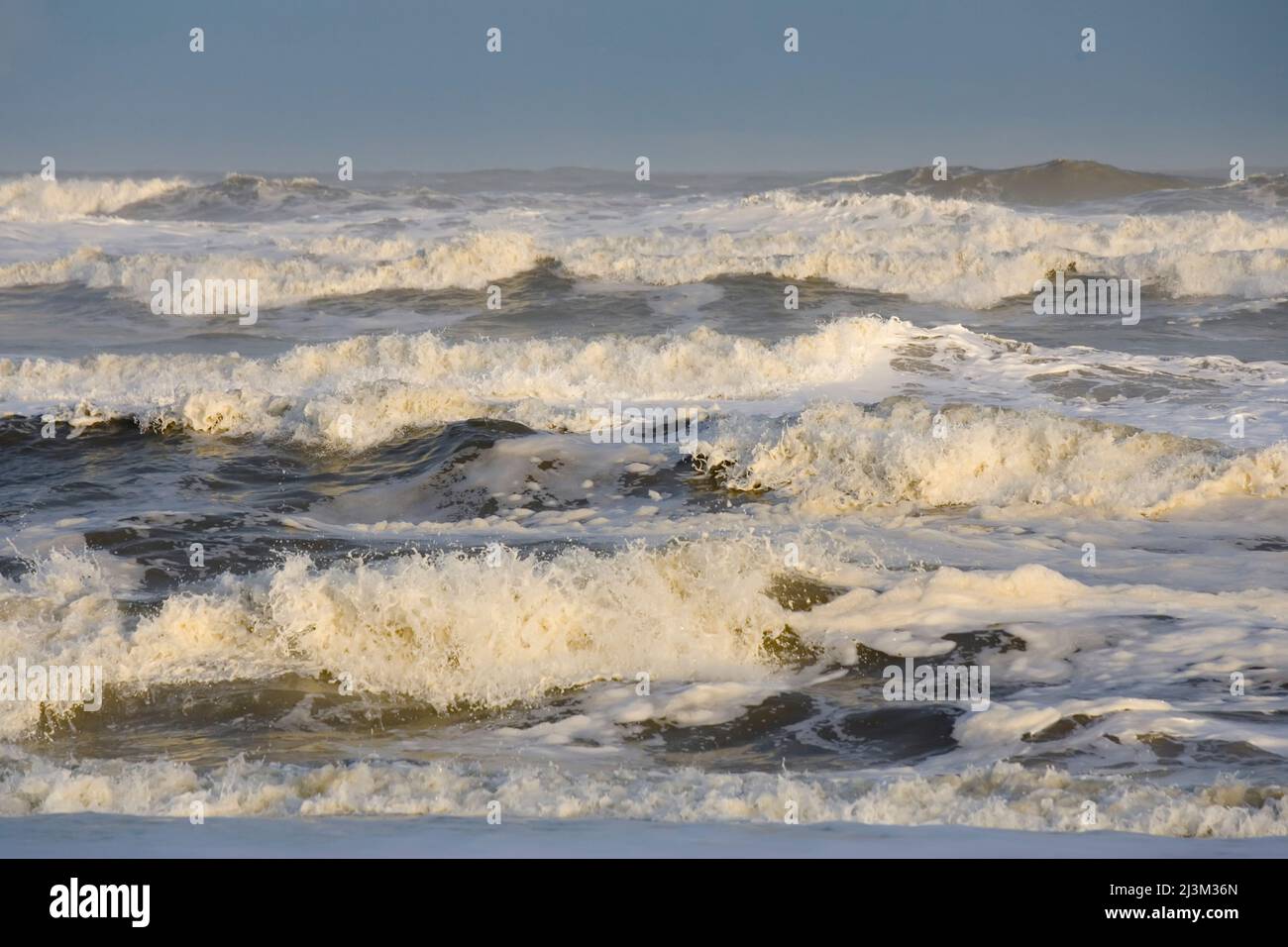 Storm waves pound the shore.; Cape Hatteras, North Carolina. Stock Photo