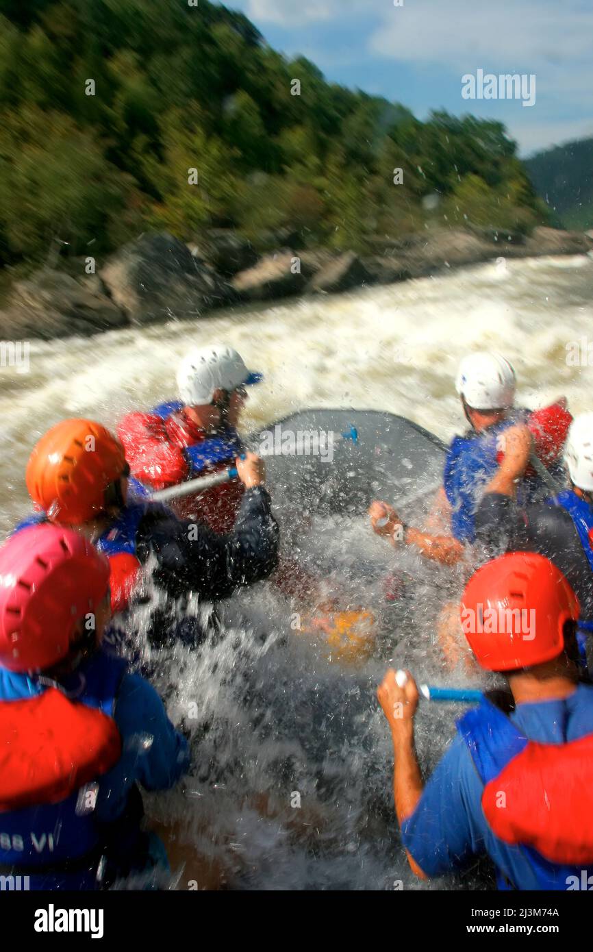 Whitewater rafters take on the Upper Gauley River.; Gauley River, West Virginia. Stock Photo