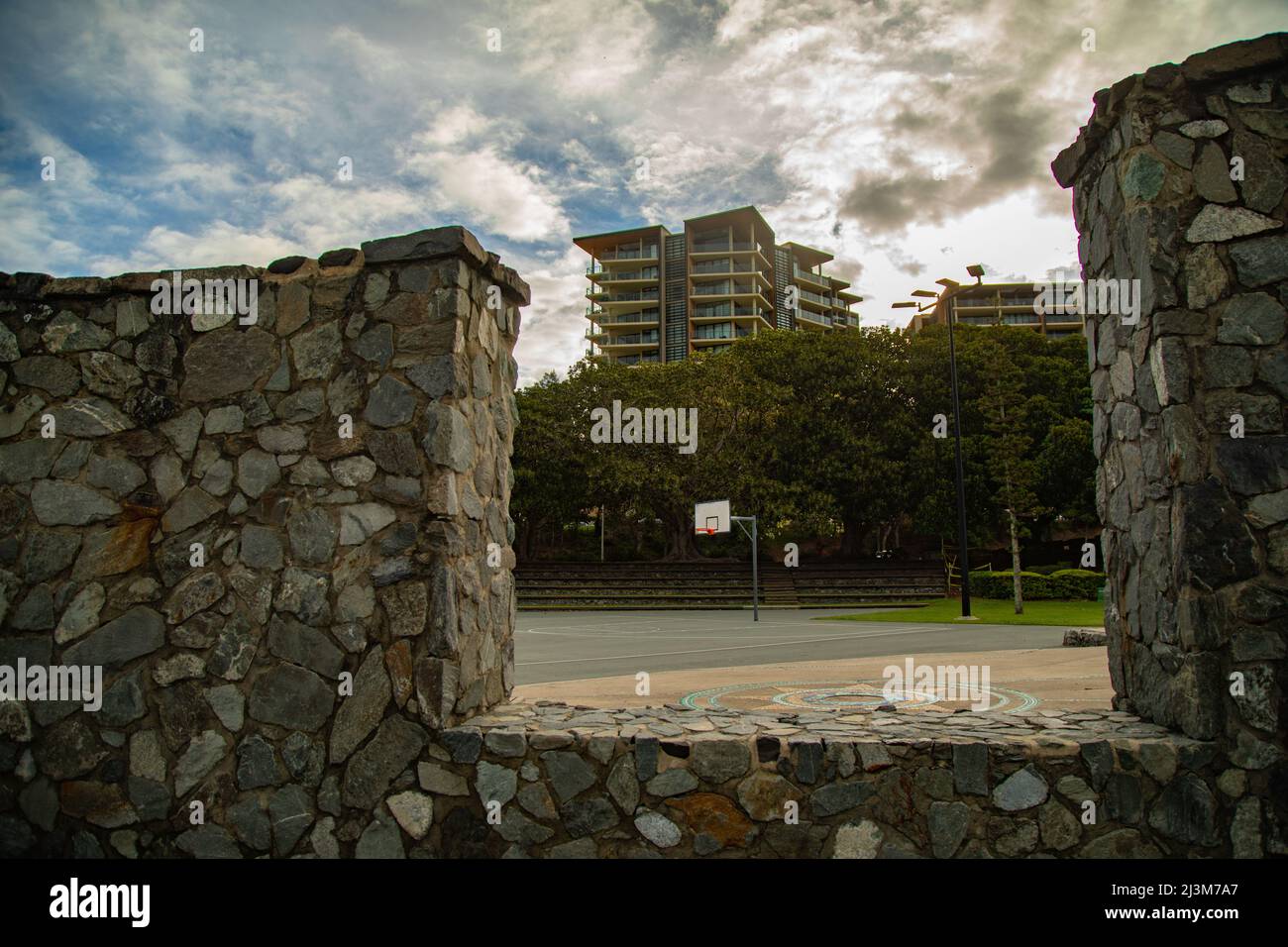 Public basketball court located at Settlement Cove Park, Redcliffe