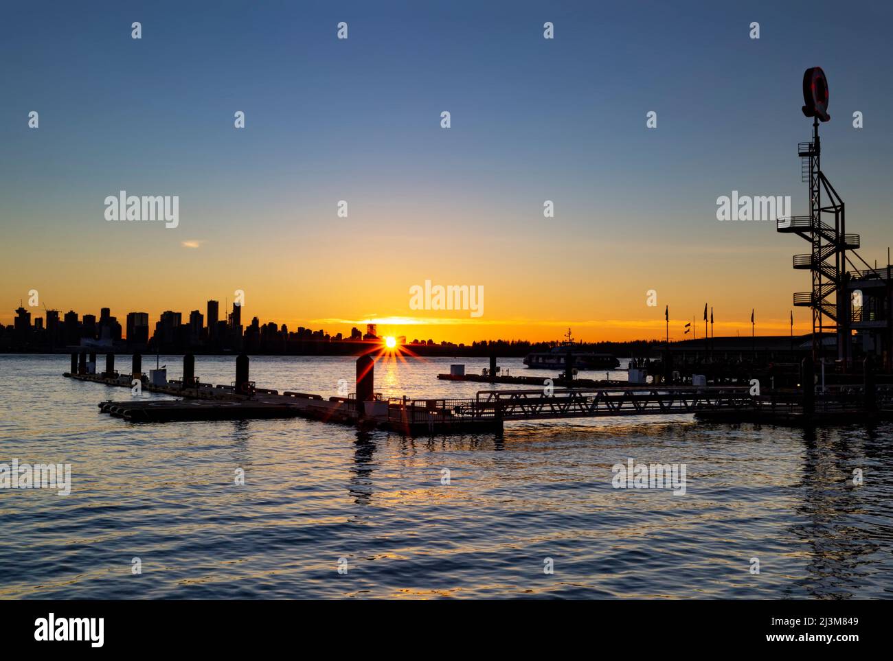Lonsdale Quay and waterfront of North Vancouver; North Vancouver, British Columbia, Canada Stock Photo
