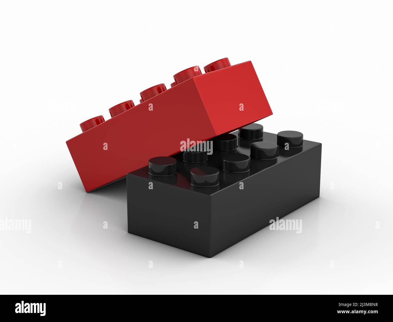 Toy blocks on a white background. 3d illustration Stock Photo - Alamy
