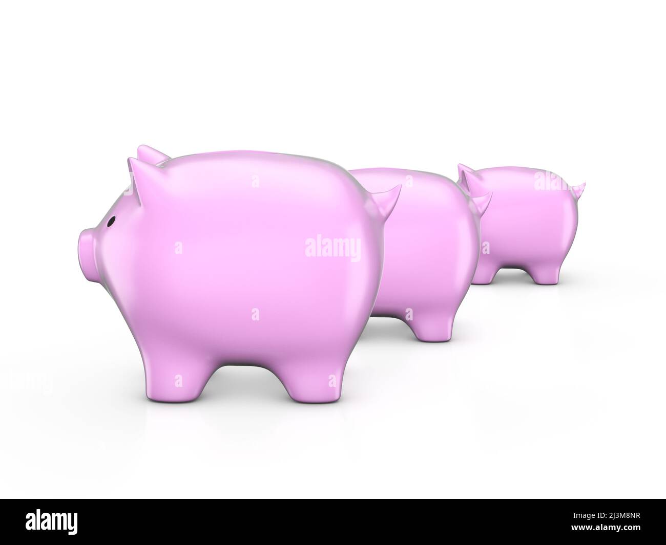 Piggy banks on a white background. 3d illustration Stock Photo - Alamy