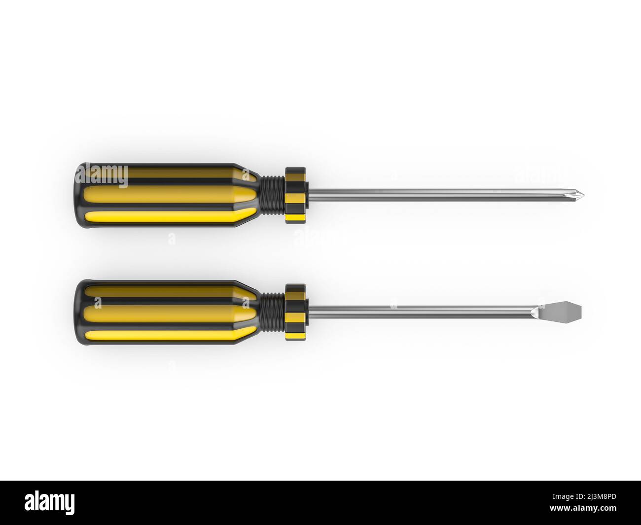 Screwdrivers on a white background. 3d illustration Stock Photo Alamy