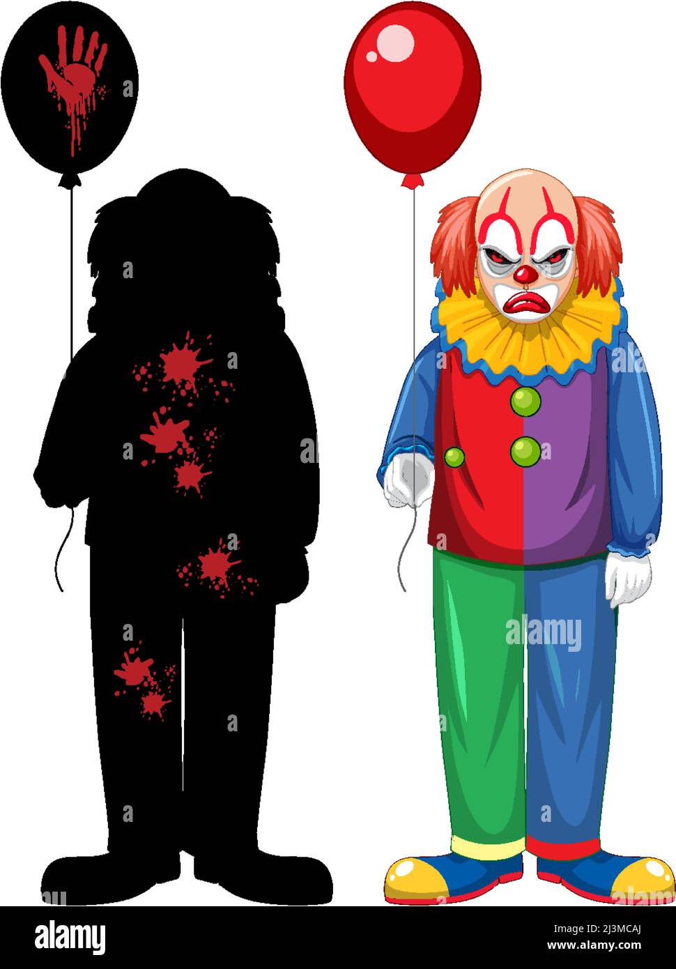Set of scary clown on white background illustration Stock Vector Image ...