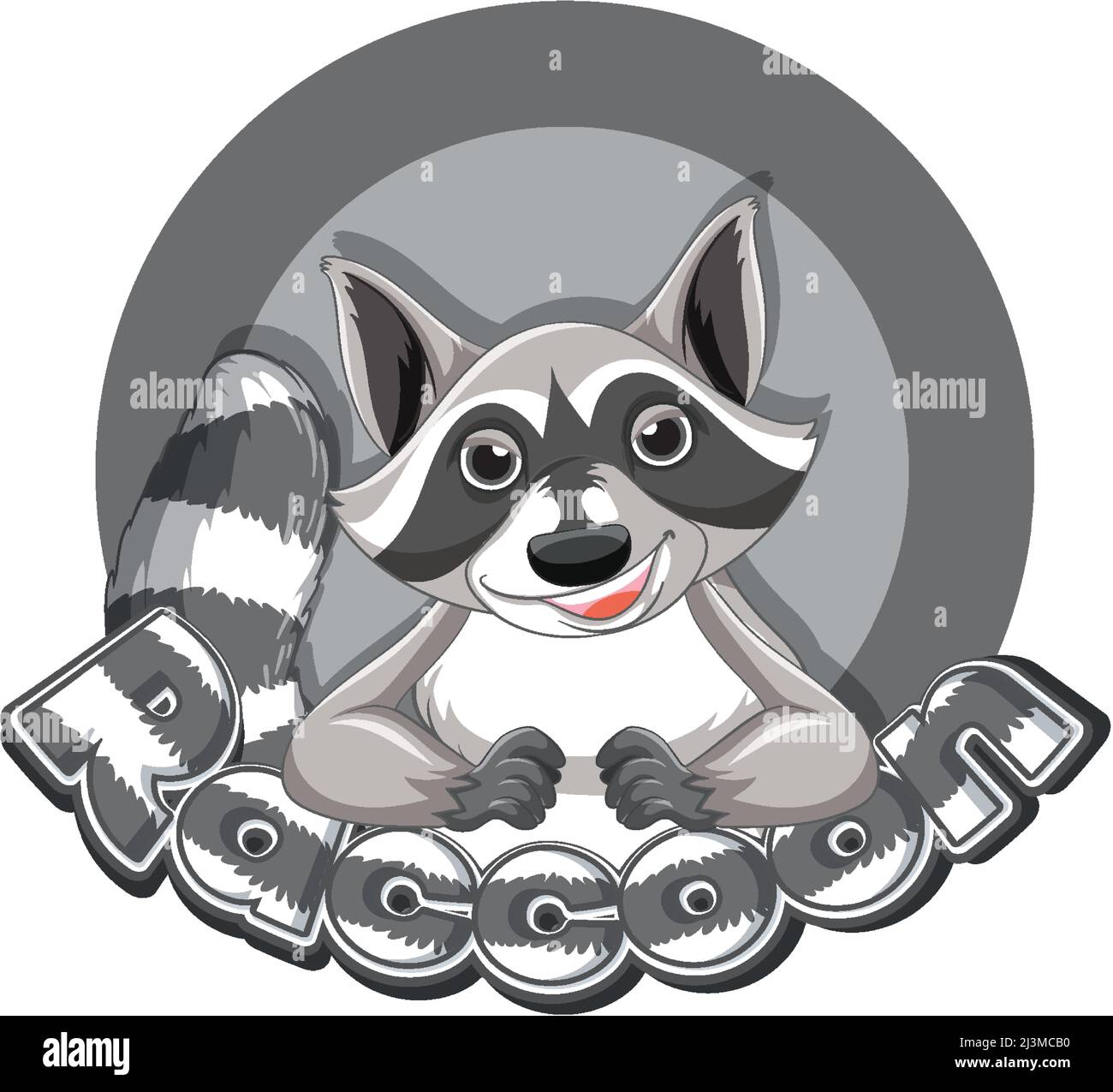 Font design for raccoon in gray illustration Stock Vector Image & Art