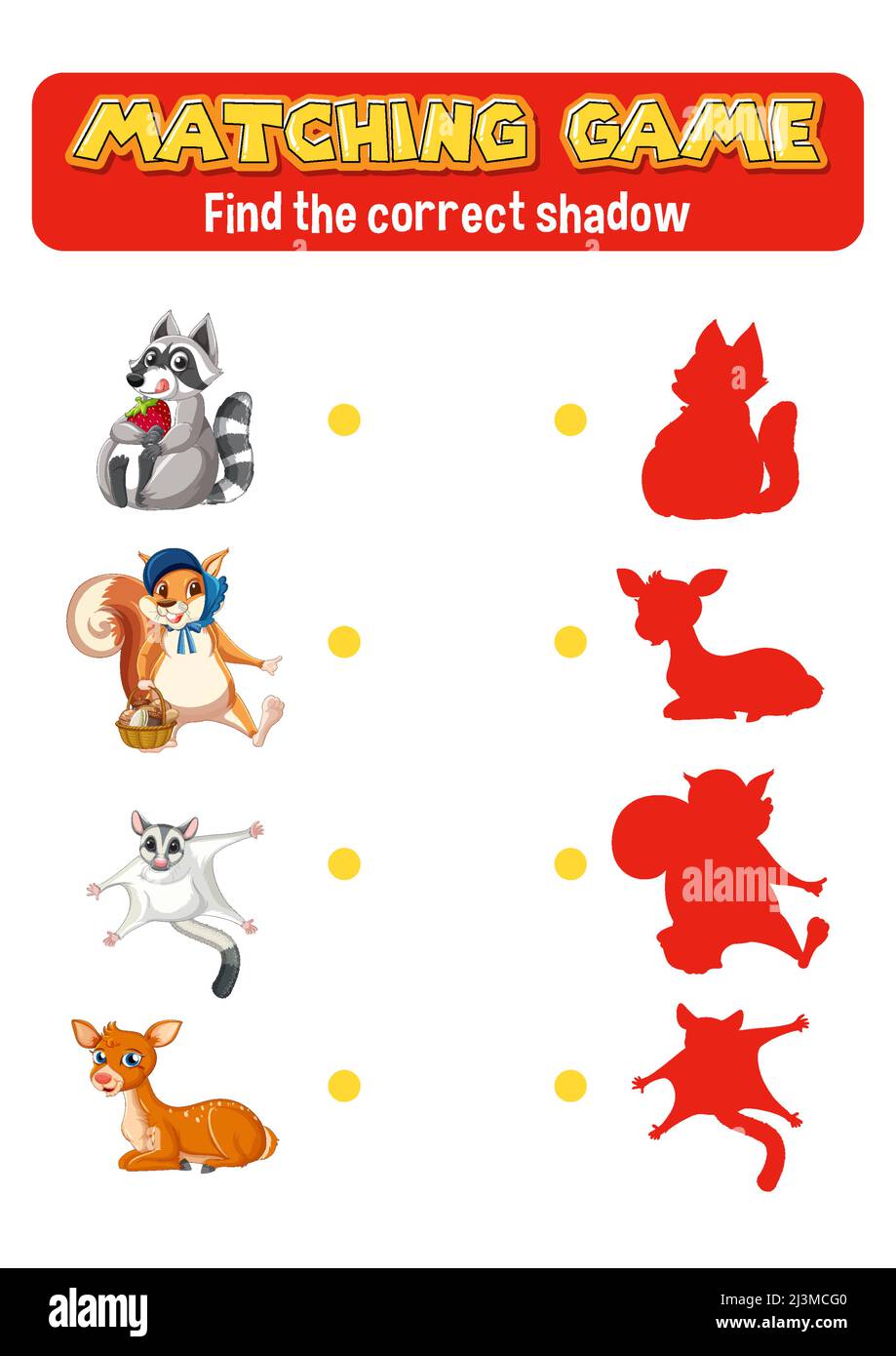 Worksheet design for matching shadow illustration Stock Vector Image ...