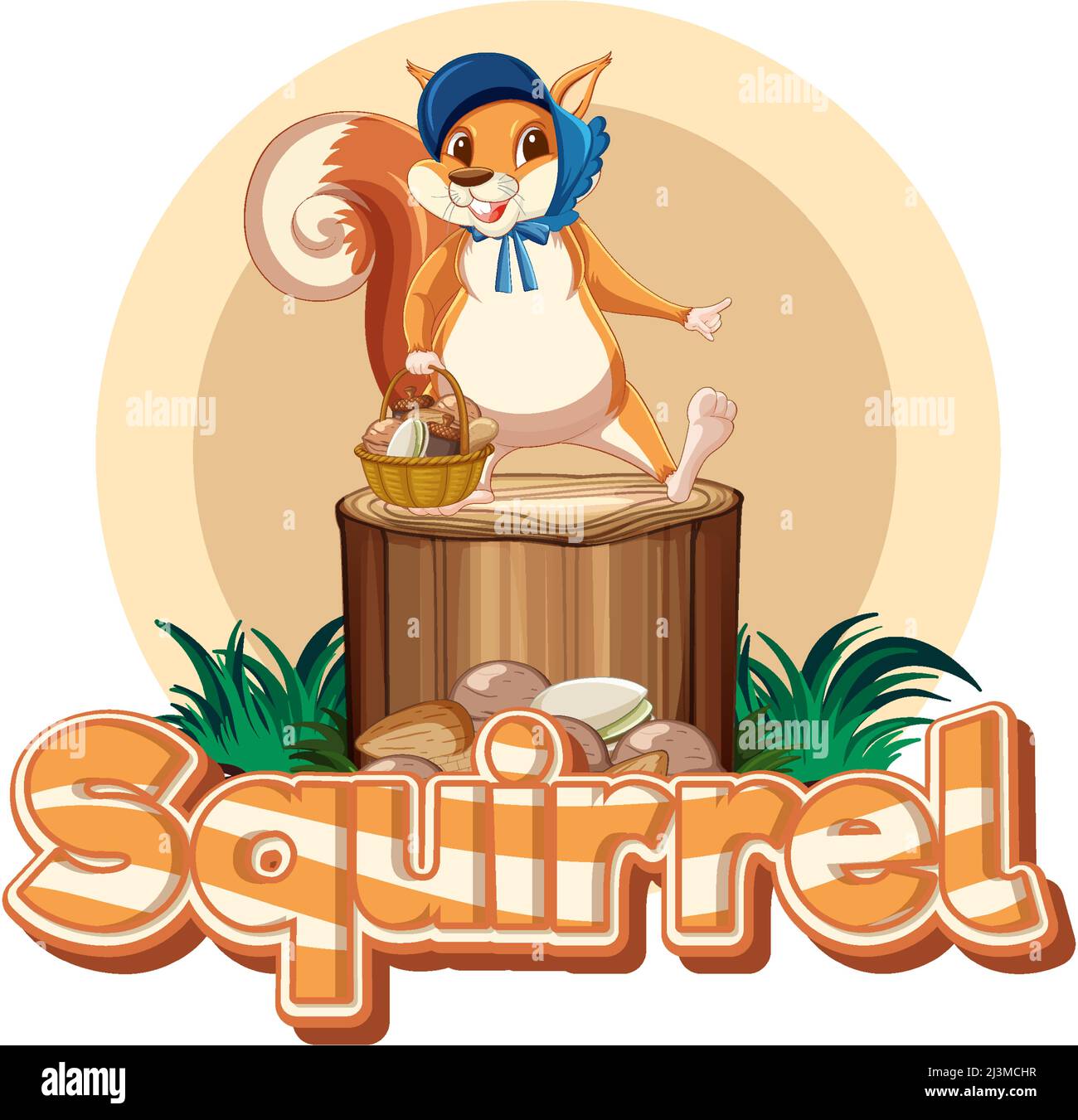 Sticker design for word squirrel illustration Stock Vector Image & Art