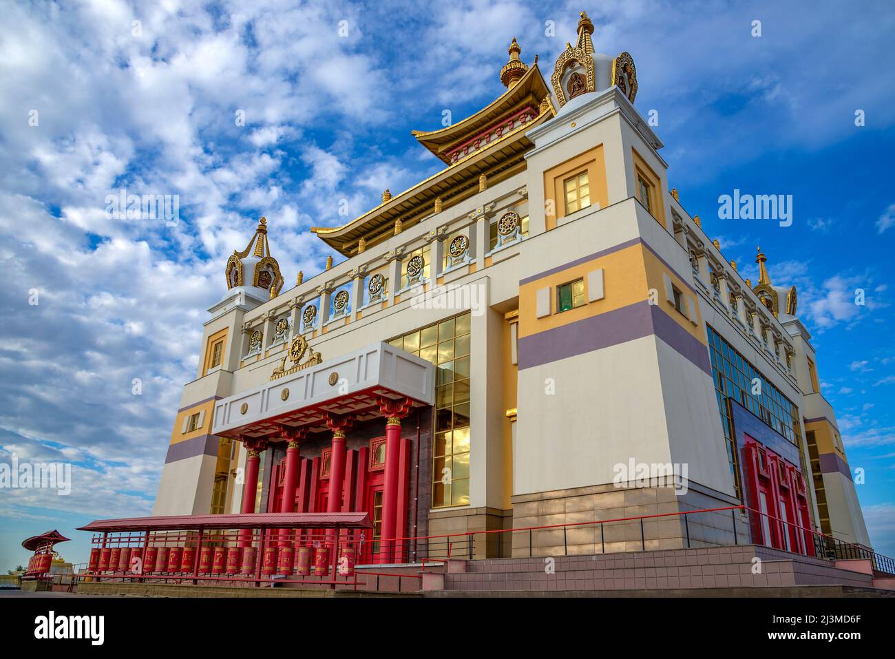 Buddhist temple 'Golden Abode of Buddha Shakyamuni' close-up. Elista, Republic of Kalmykia, Russia Stock Photo