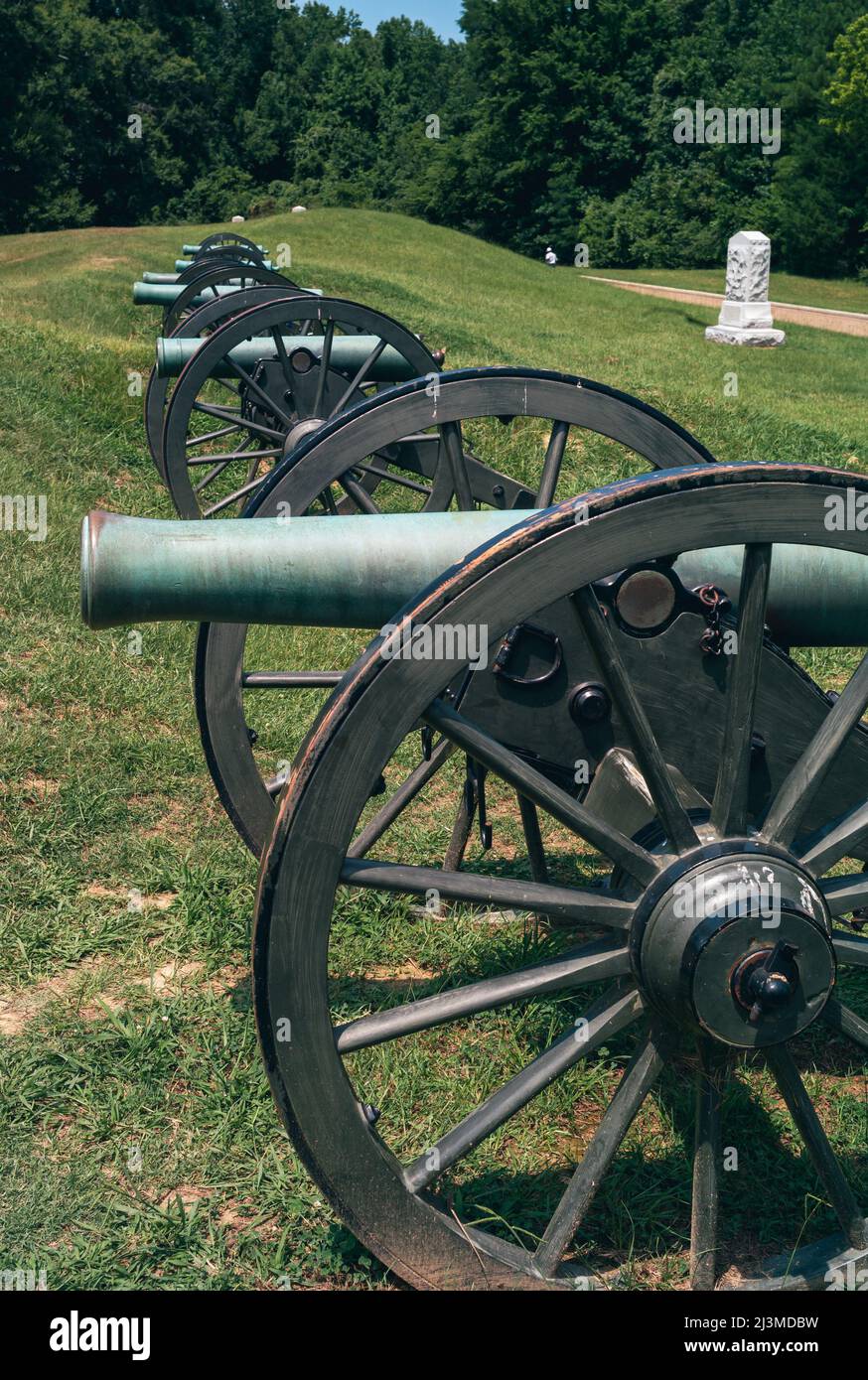 Battery de Golyer Field Cannon Civil War Era Federal Artillery Pieces on Vicksburg Battlefield Military National Park Stock Photo