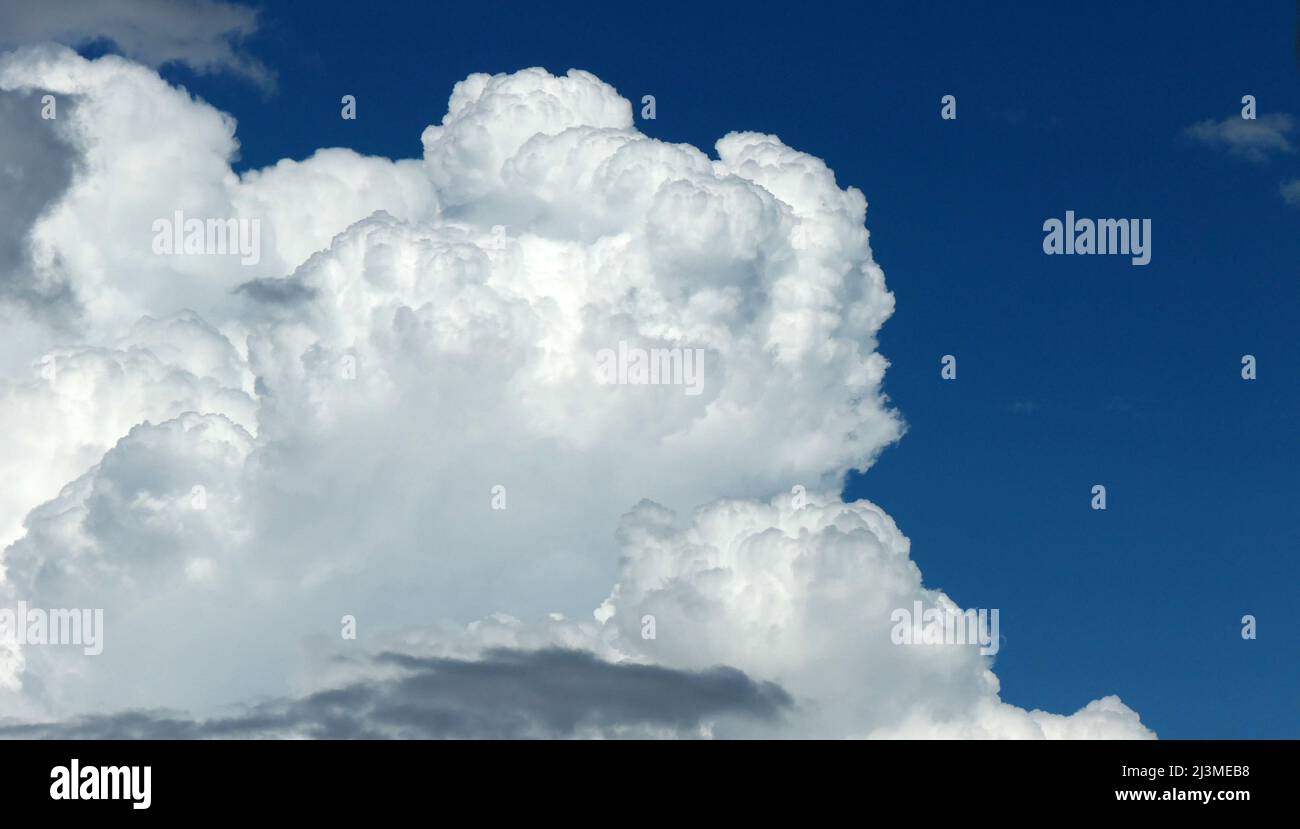 Cumulonimbus clouds bubbling up over Guadalhorce Valley Andalusia, Spain Stock Photo