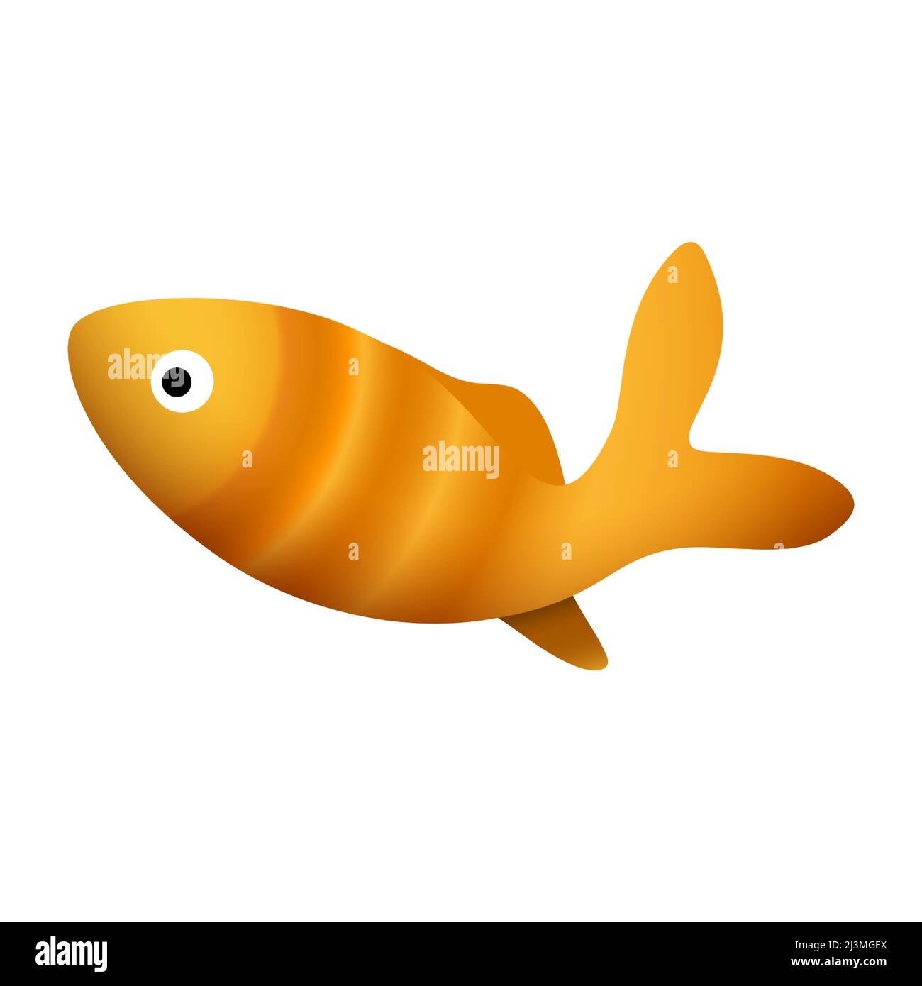 Vector goldfish isolated on white background. Golden fish illustration. Stock Vector