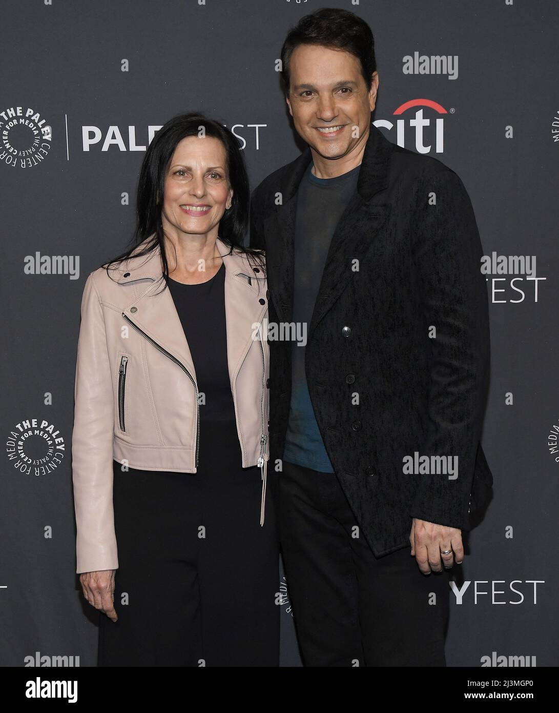 (L-R) Phyllis Fierro and Ralph Macchio at PaleyFest LA - COBRA KAI held