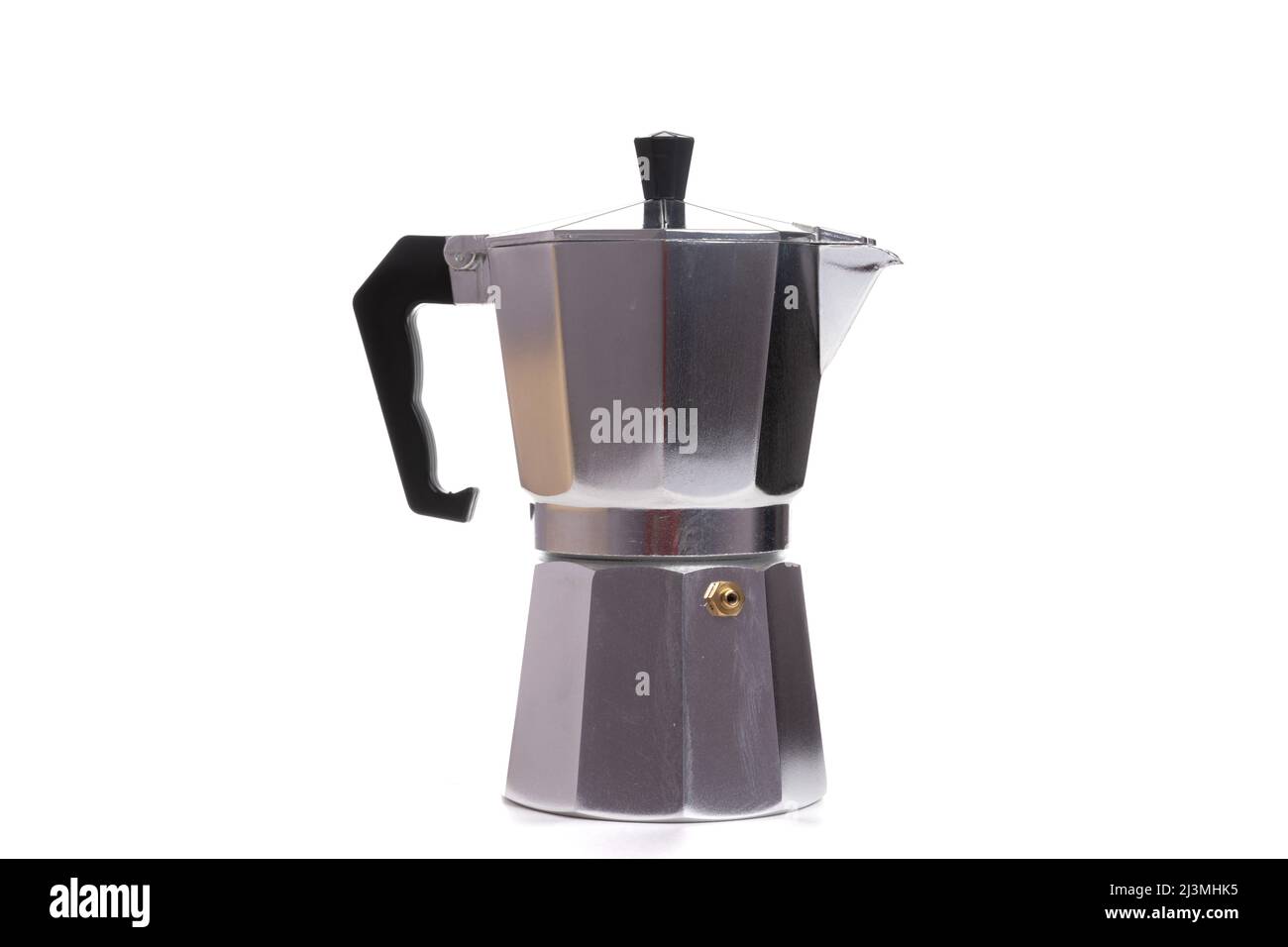 rare aluminum coffee pot with black handle and lid Stock Photo Alamy