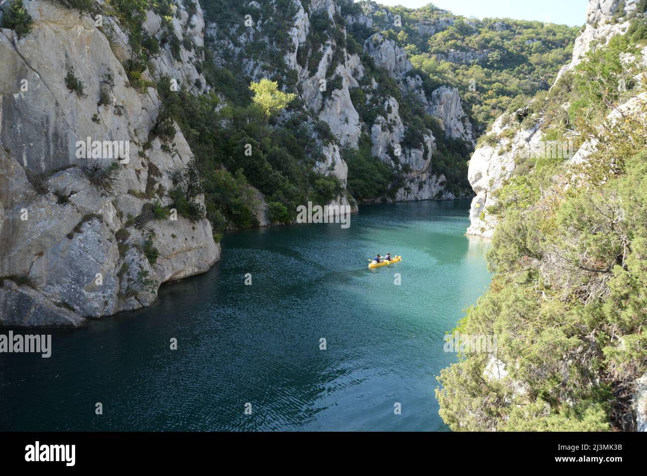 Canoe in the lower Verdon in Quinson Stock Photo Alamy