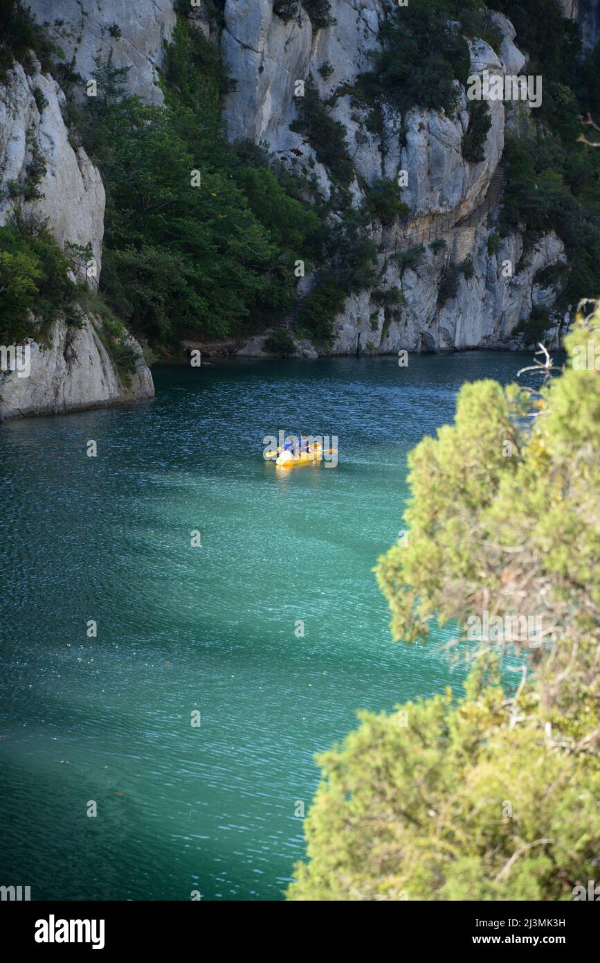 Canoe in the lower Verdon in Quinson Stock Photo Alamy