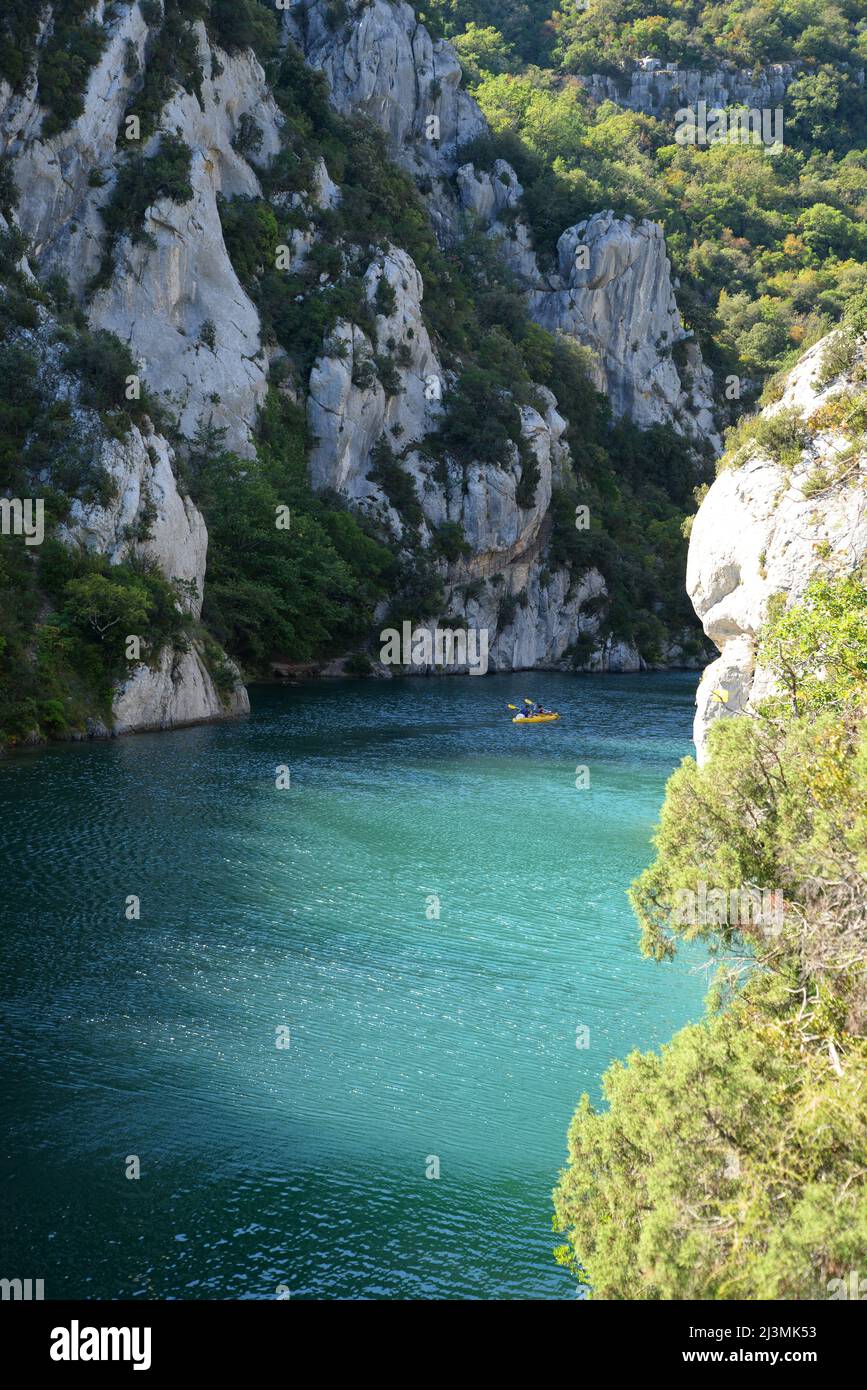 Canoe in the lower Verdon in Quinson Stock Photo Alamy