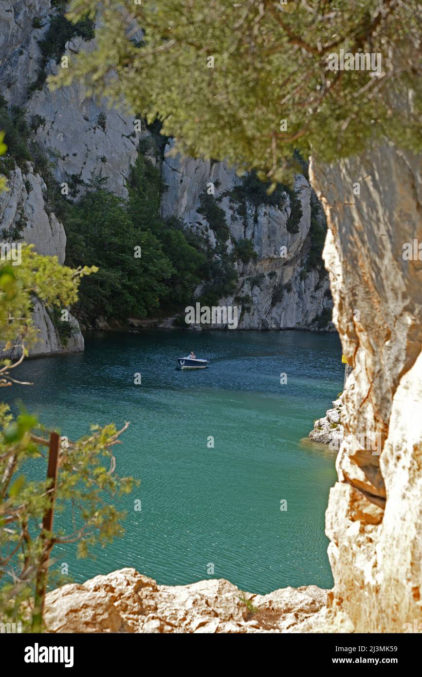 Canoe in the lower Verdon in Quinson Stock Photo Alamy
