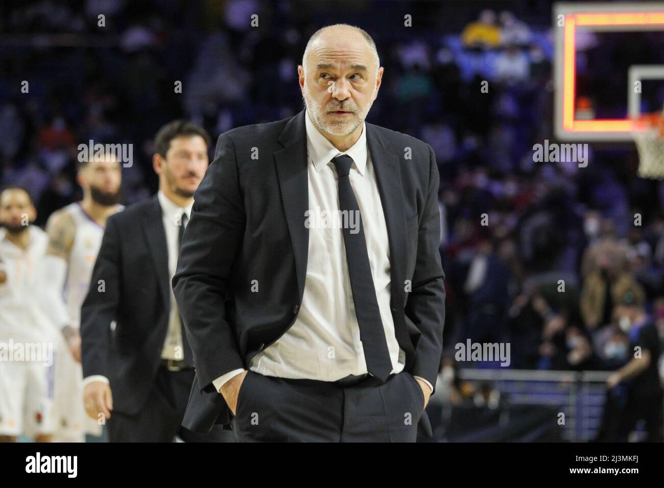 Pablo Laso, head coach of Real Madrid during the Turkish Airlines Euroleague  basketball match between Real Madrid and Bayern Munich on April 8, 2022 at  Wizink Center in Madrid, Spain - Photo:
