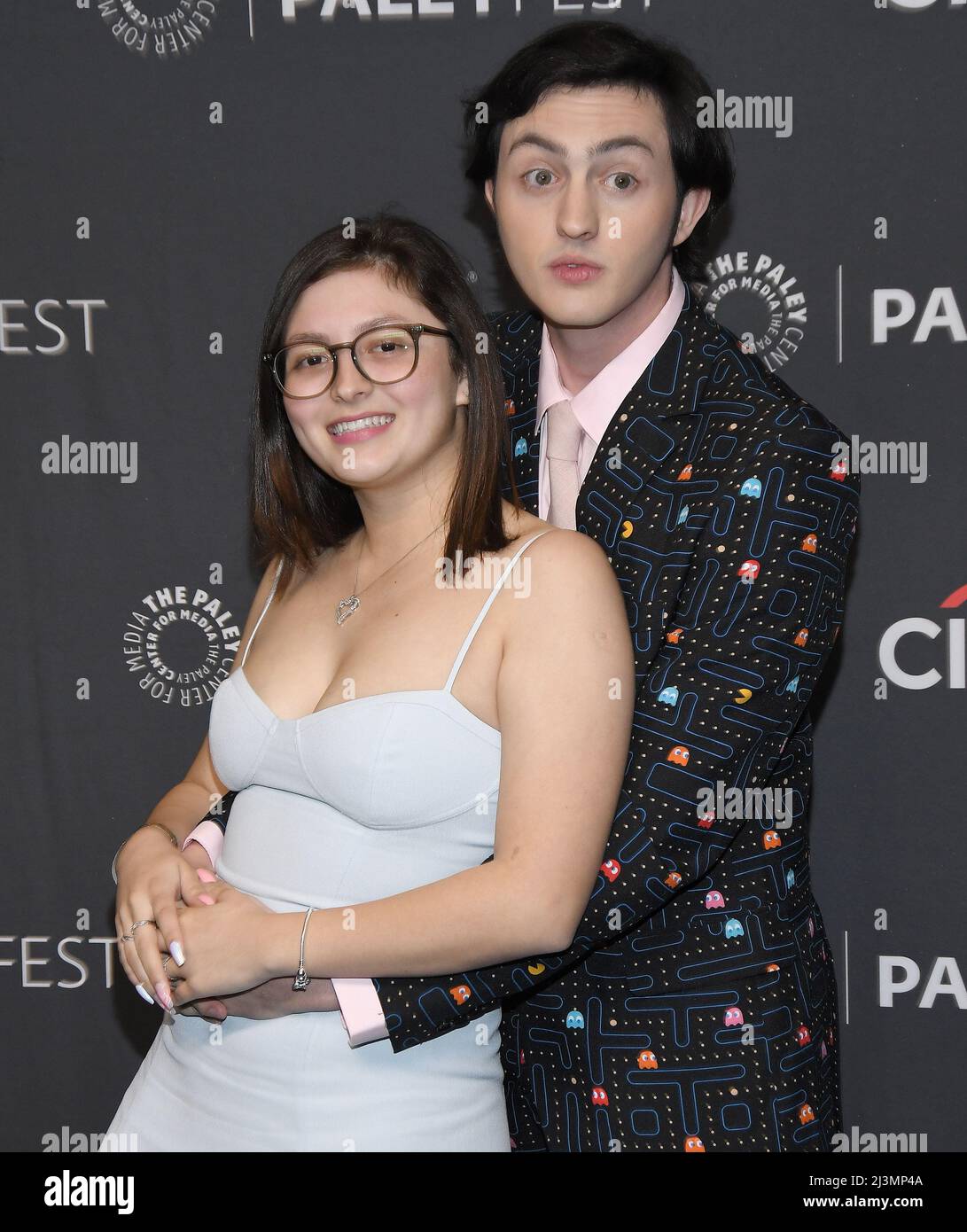 (L-R) Melissa Rivera and Gianni DeCenzo at PaleyFest LA - COBRA KAI